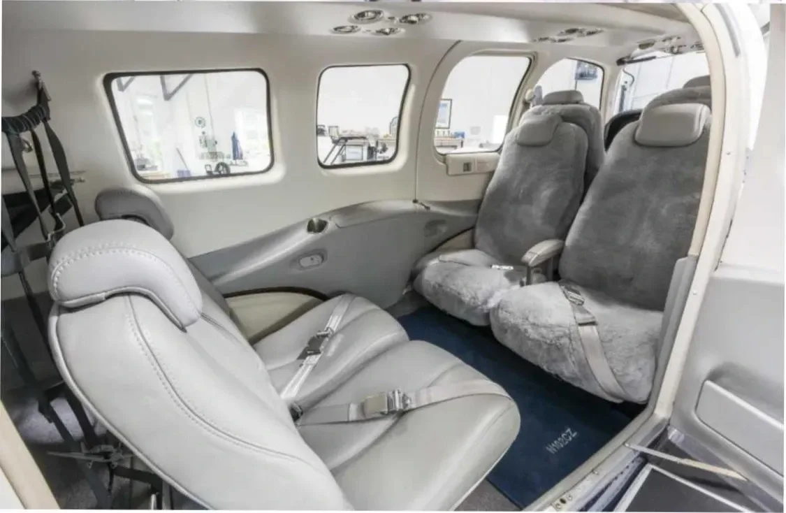 Cabin interior of a 2016 Beechcraft Baron G58 SN.