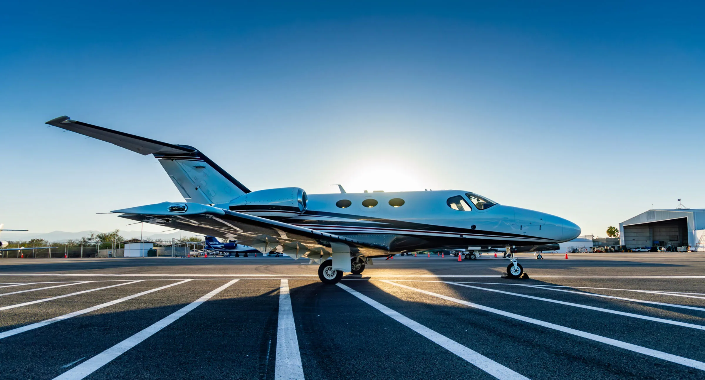 Exterior view of a 2008 Cessna Citation Mustang.