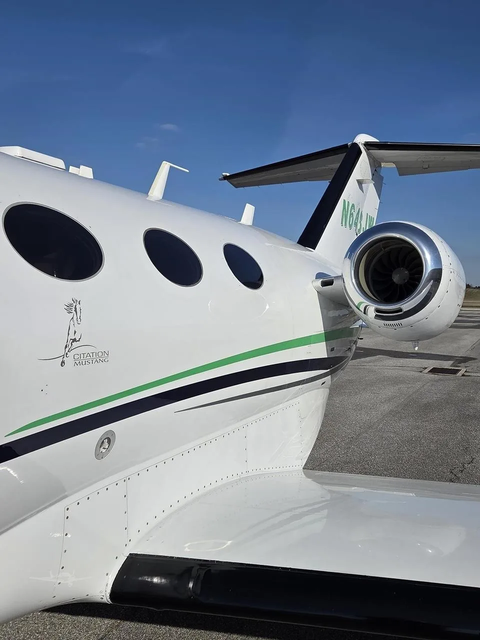Exterior view of a 2008 CESSNA CITATION MUSTANG, N648JW.