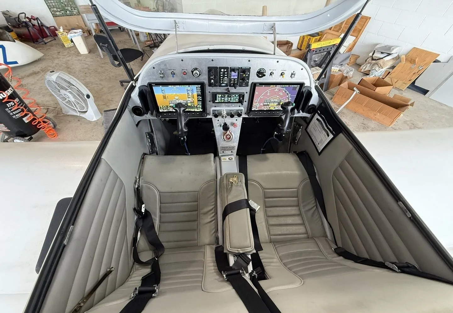 Cockpit and instrument panel of a 2019 Arion Lightning.