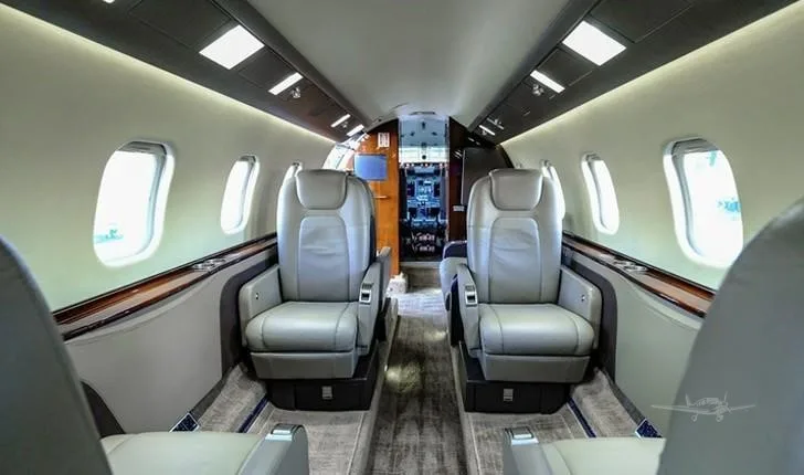 Cabin interior of a 2011 LEARJET 60XR.