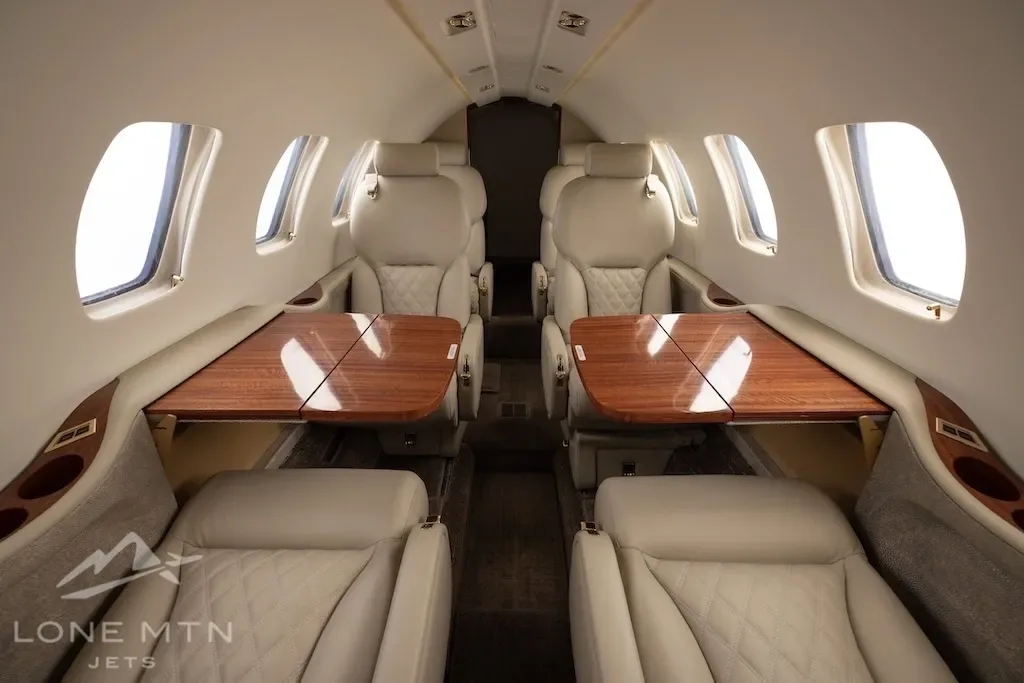 Cabin interior of a 2005 Cessna Citation.