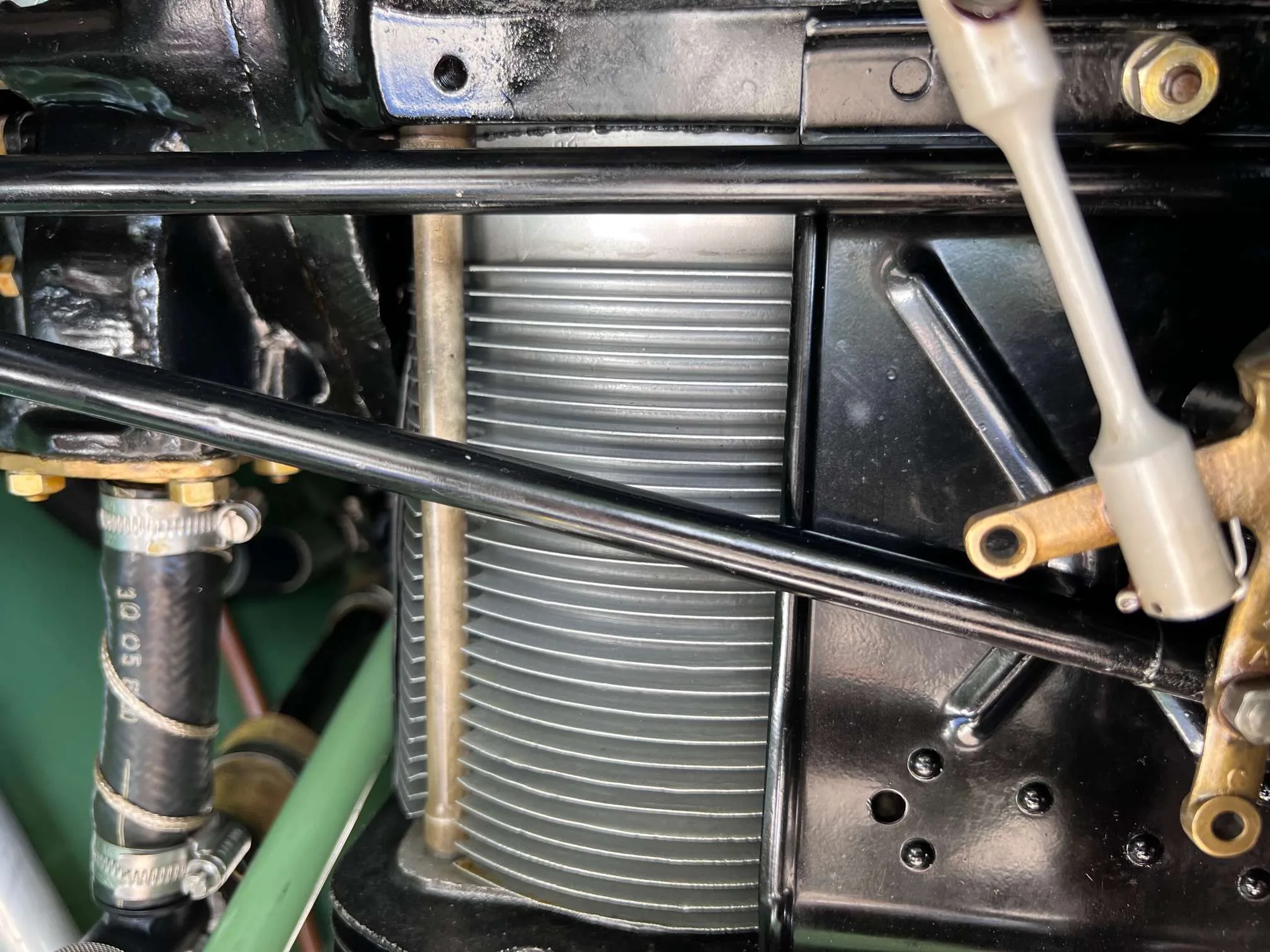 Engine detail of a 1935 de Havilland DH82A Tiger Moth.