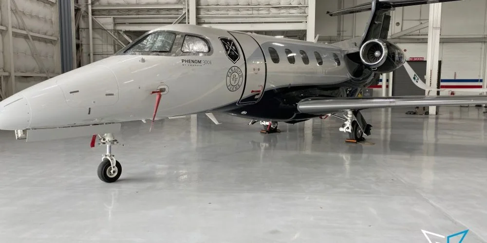 Exterior view of a 2019 Embraer Phenom 300E Now.