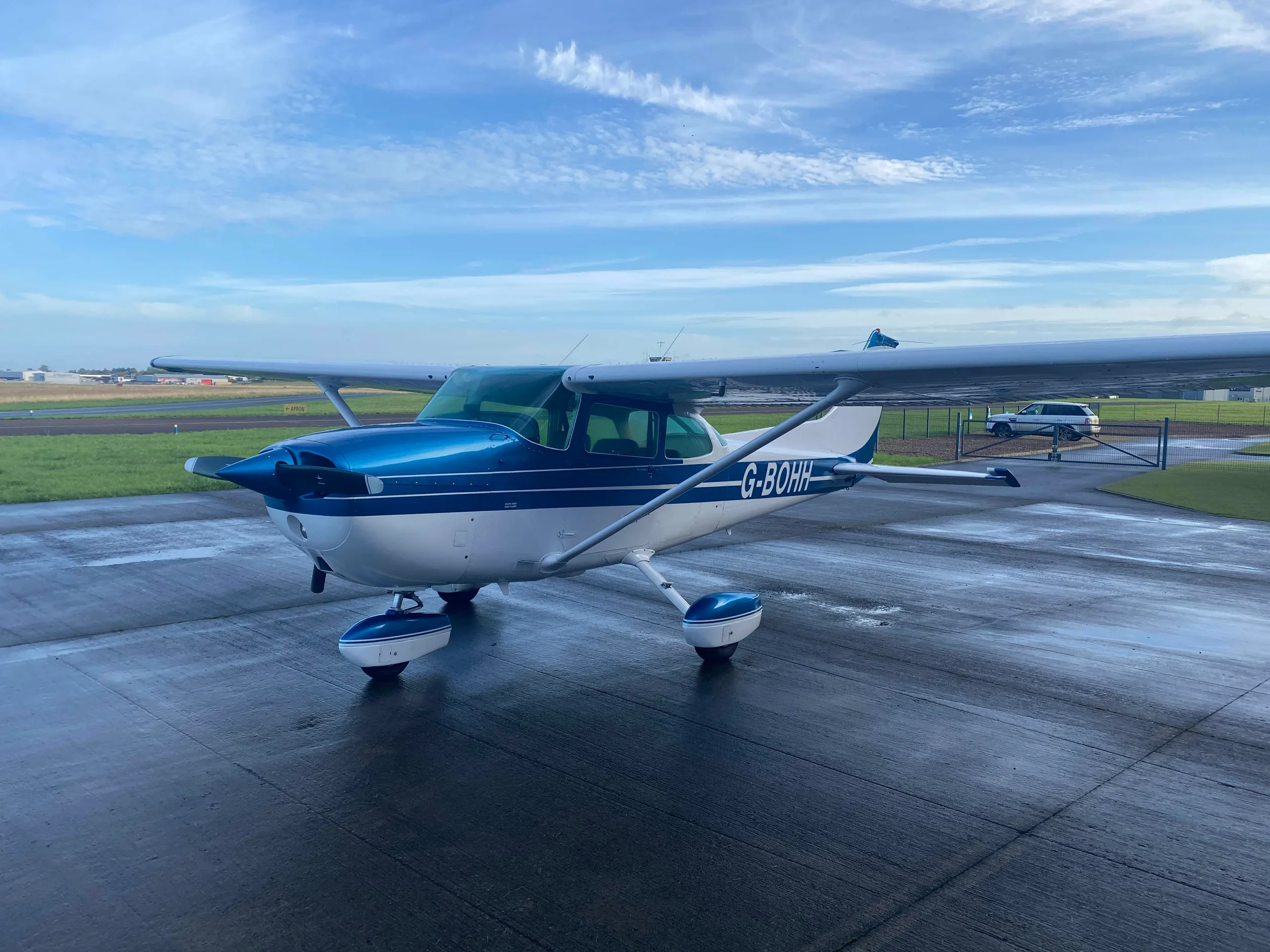 Exterior view of a 1973 Cessna 177B.