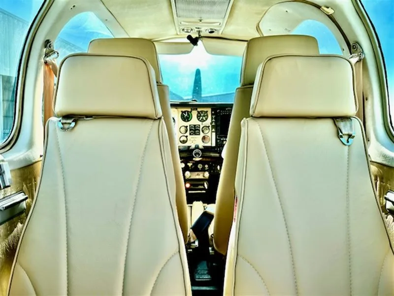 Cabin interior of a 1979 Beechcraft A36.