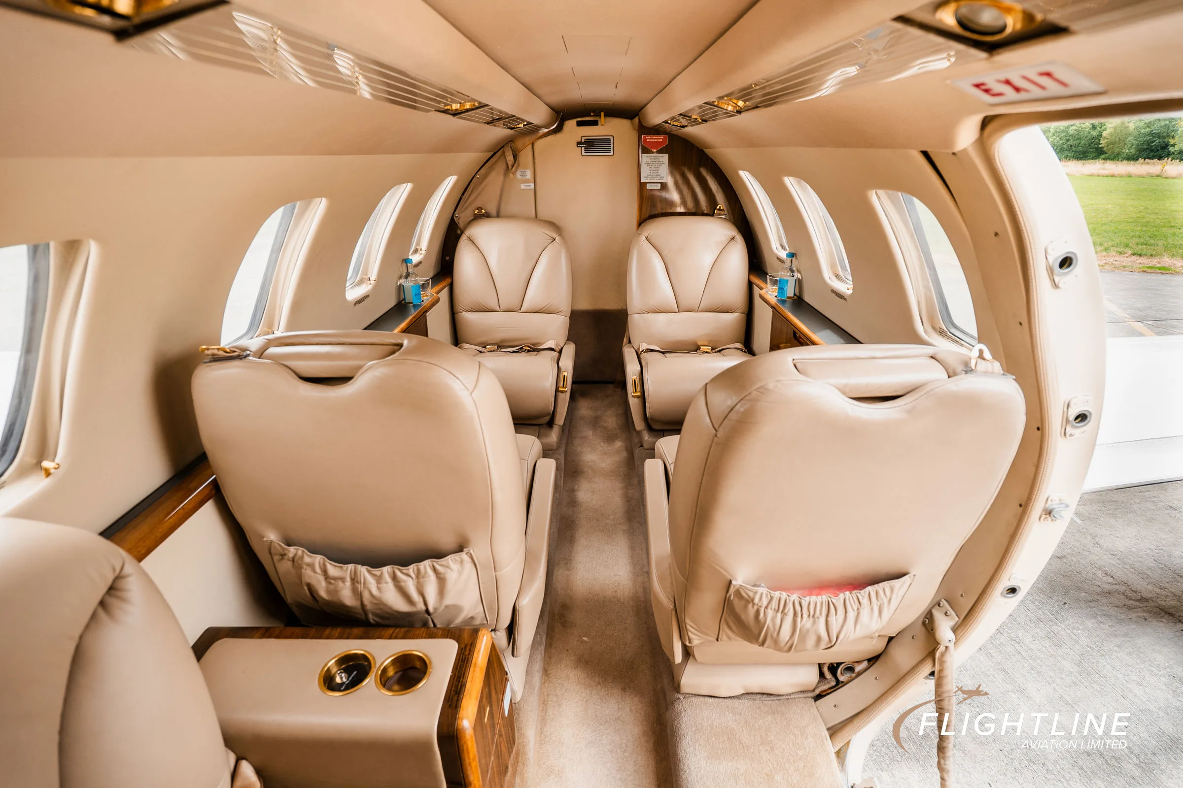 Cabin interior of a 1997 Cessna 525 CitationJet.