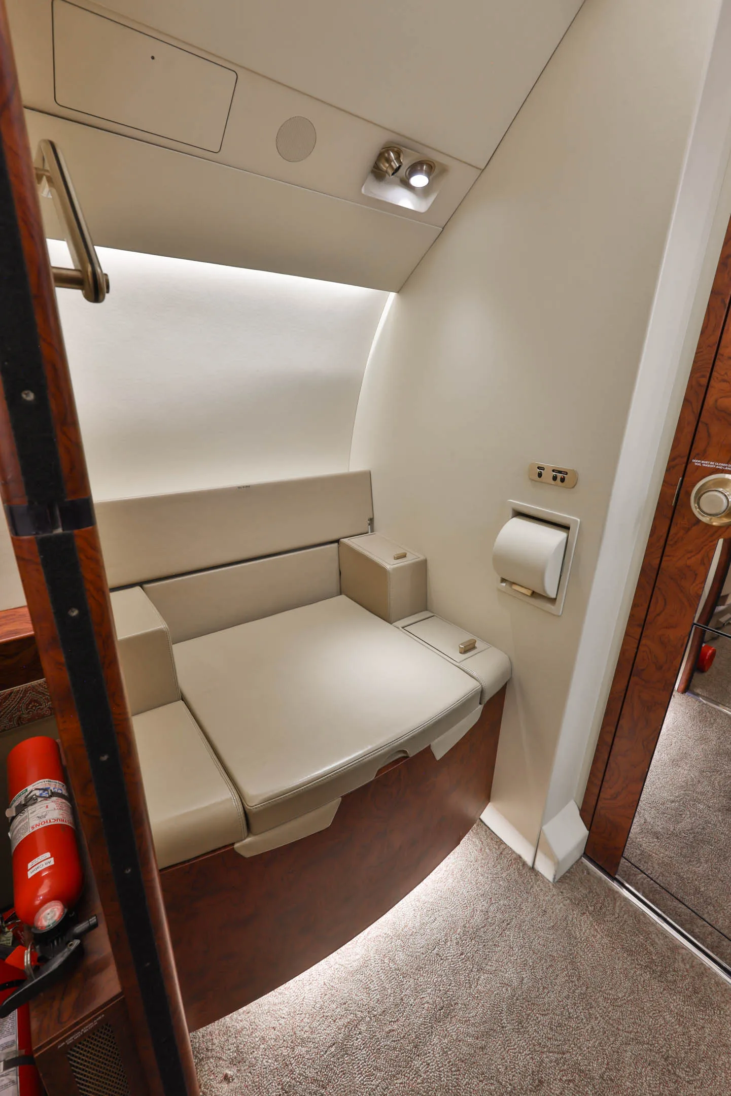 Cabin interior of a Dassault Falcon 2000LX.