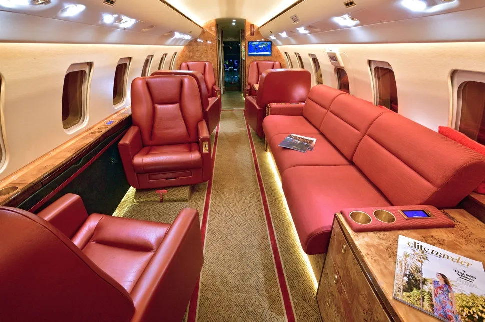 Cabin interior of a 2010 Bombardier CL 605.