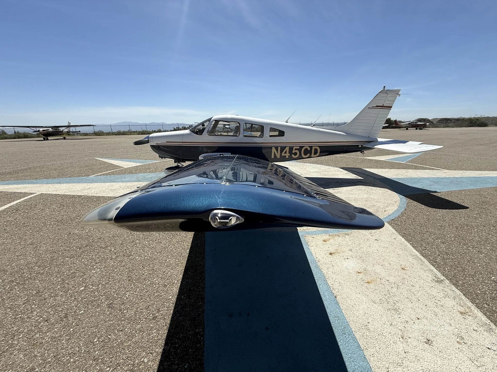 Exterior view of a 1979 PIPER WARRIOR II, N45CD.