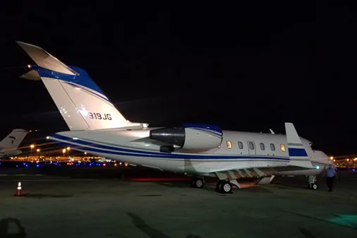 Exterior view of a 2013 Bombardier challenger 605.