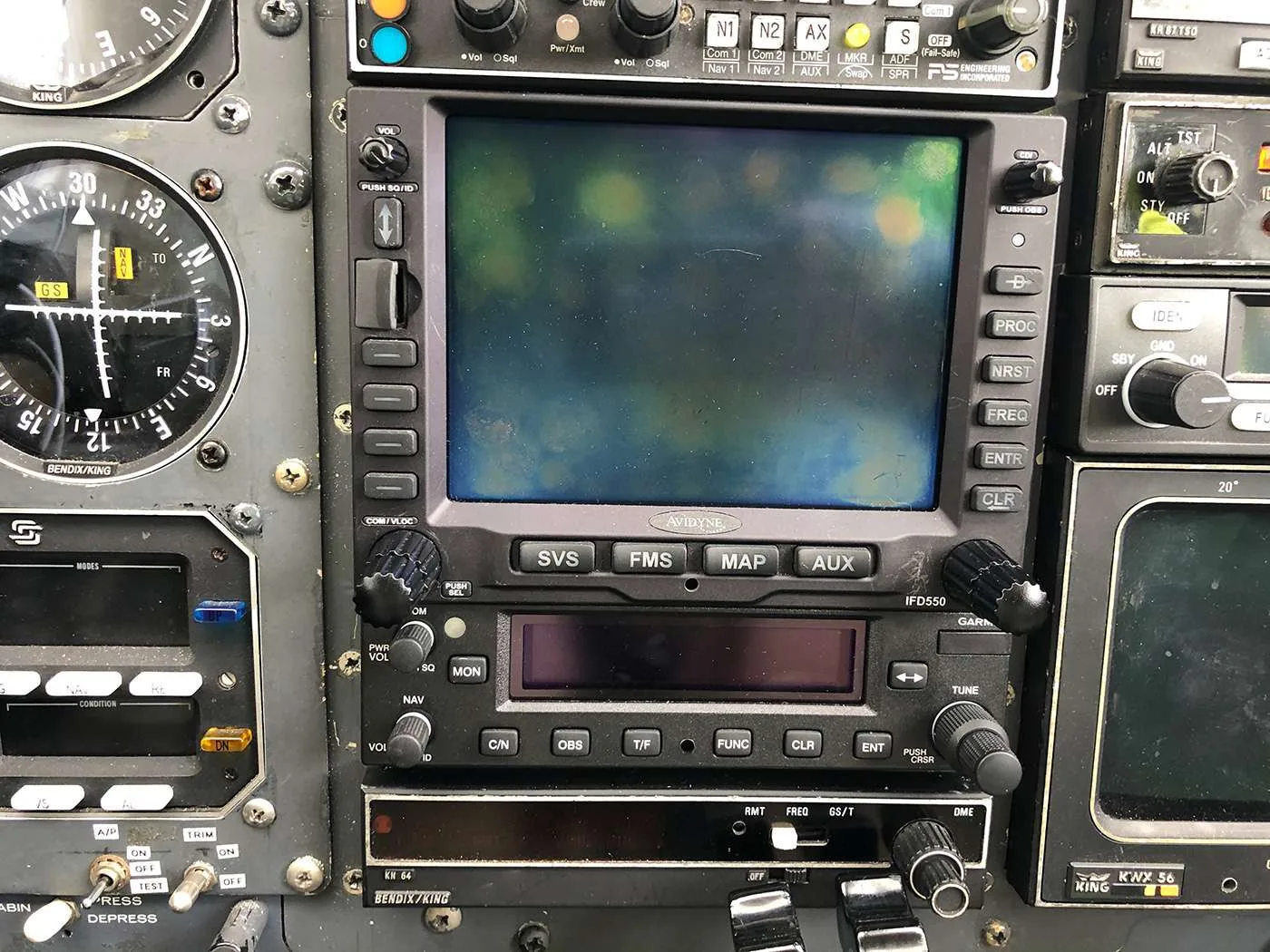Avionics suite of a 1978 Cessna 340A.