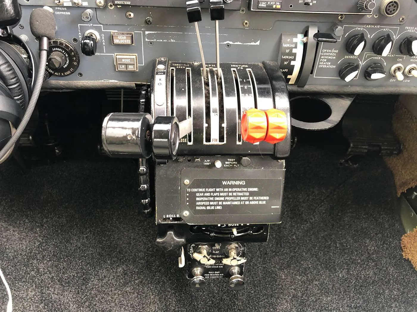 Avionics suite of a 1978 Cessna 340A.