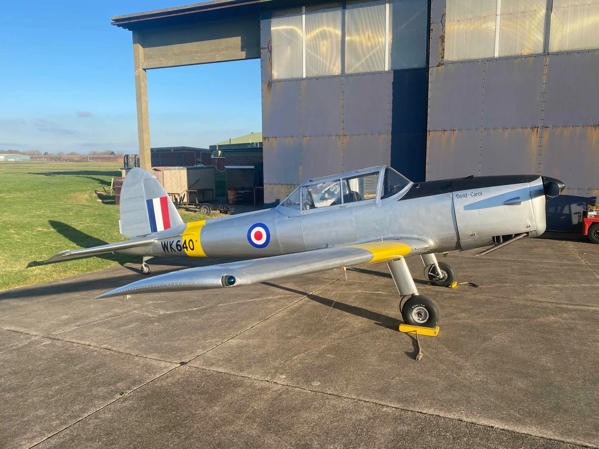 Exterior view of a 1955 de Havilland DHC-1 Chipmunk Mk 22.