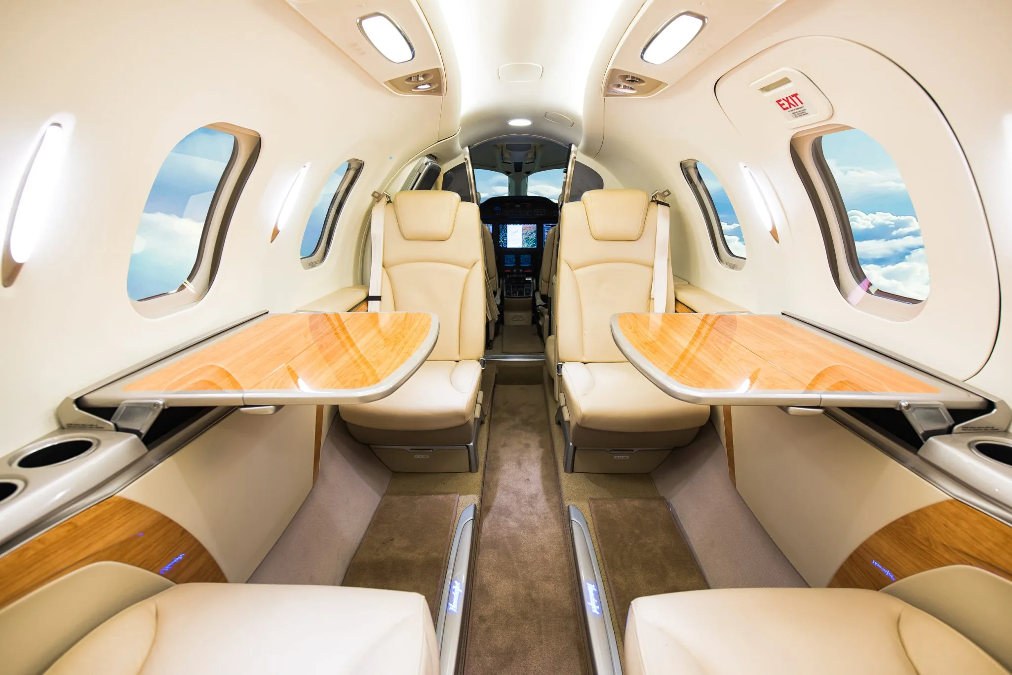 Cabin interior of a 2017 Honda Jet.