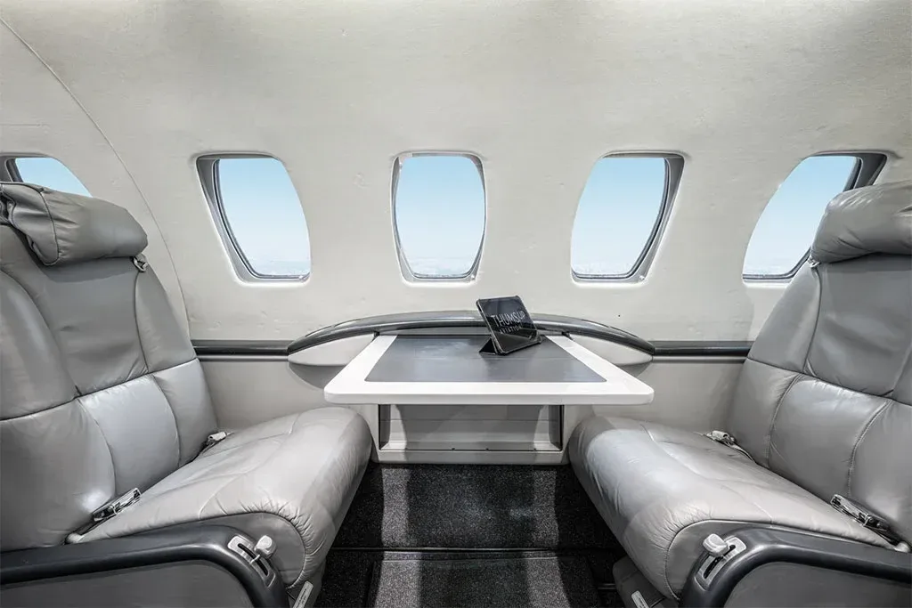 Cabin interior of a 2003 Cessna Citation.