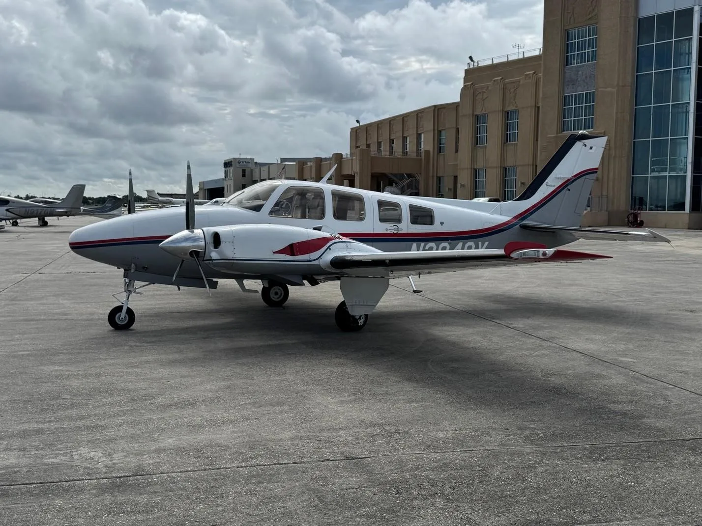 Exterior view of a 1981 BEECHCRAFT 58P BARON, N3848Y.