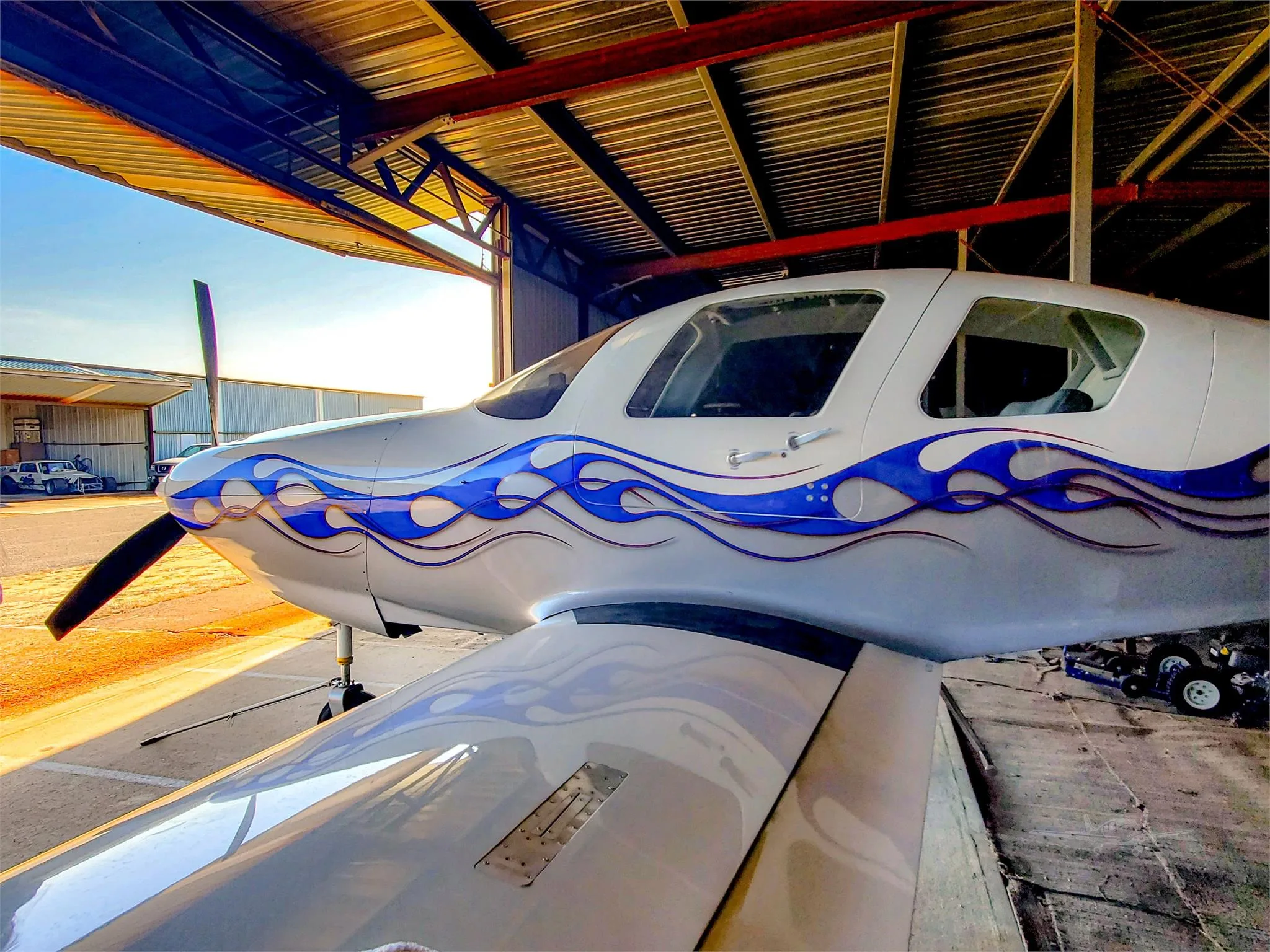 Exterior view of a 2003 LANCAIR IV-P, N87AT.
