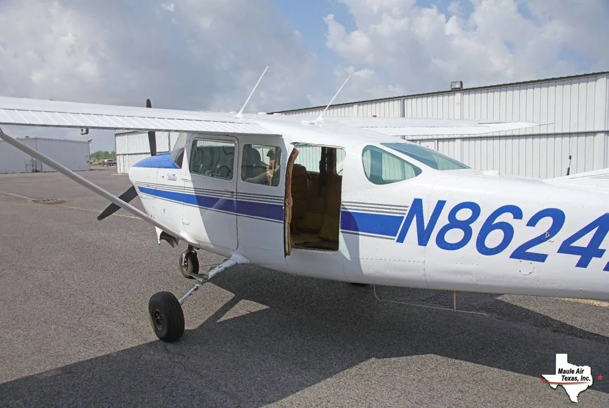 Exterior view of a 1967 Cessna TP206C Turbo Super Skylane.