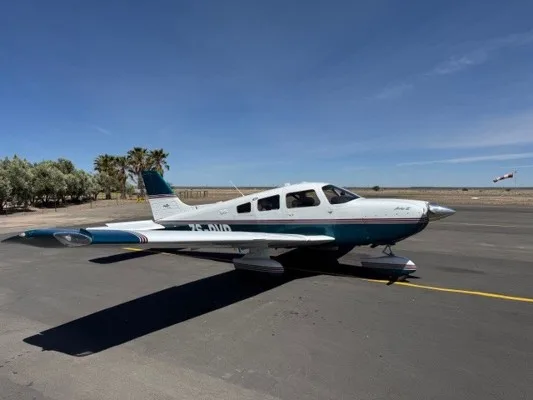 Exterior view of a 2000 Piper Archer III, ZS-PVP.