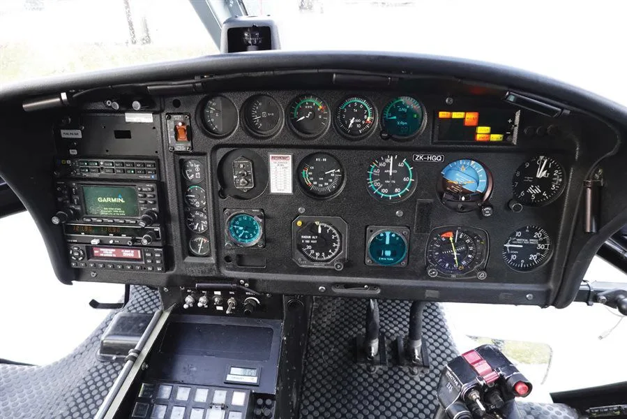 Cockpit and instrument panel of a 1998 Eurocopter AS350 B2.