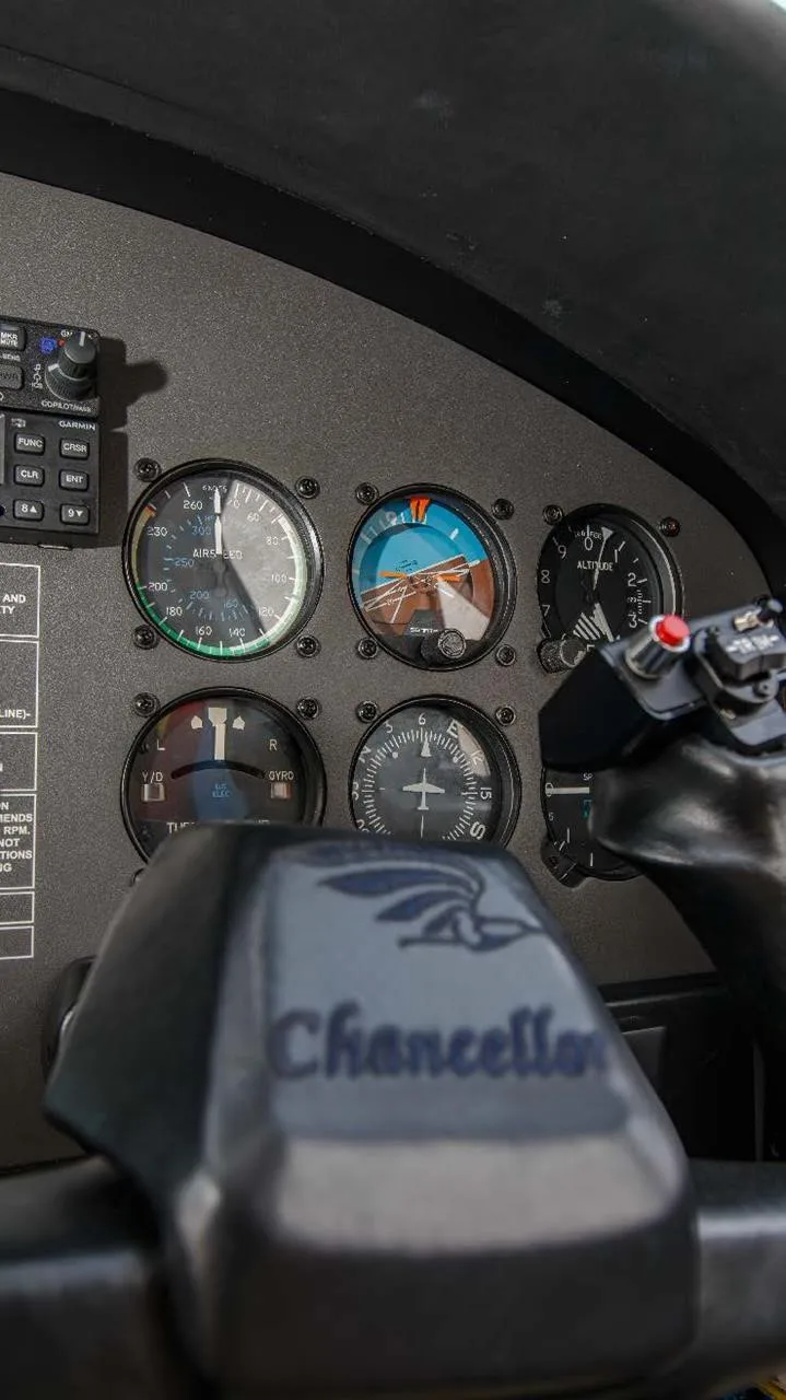 Cockpit and instrument panel of a 1980 CESSNA 414A.