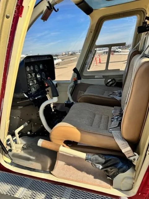 Cockpit and instrument panel of a 1980 BELL 206B III.