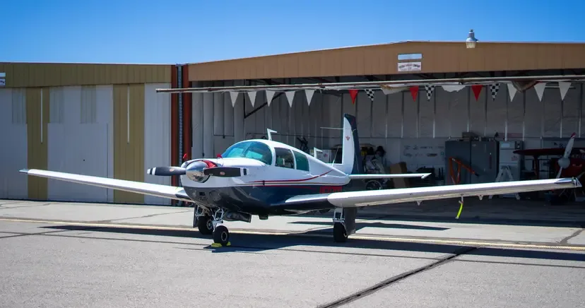 Exterior view of a 1967 Mooney M20F Executive 21.