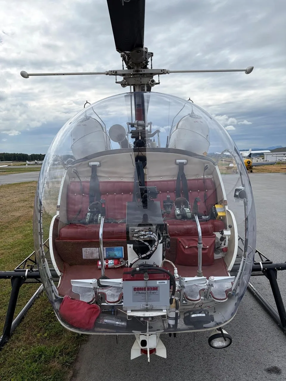 Cockpit and instrument panel of a 1969 BELL 47G-3B-2.