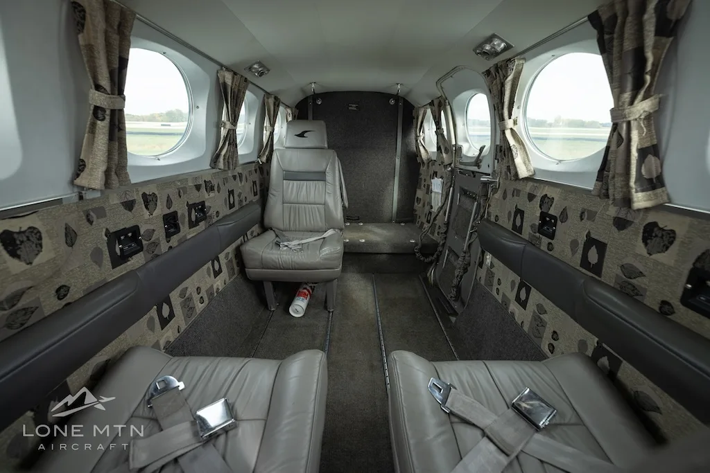 Cabin interior of a 1977 Cessna 340A.