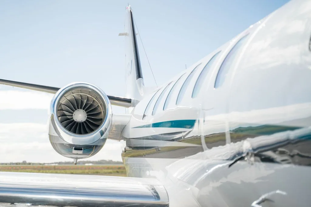 Engine detail of a 2001 Cessna Citation Bravo.