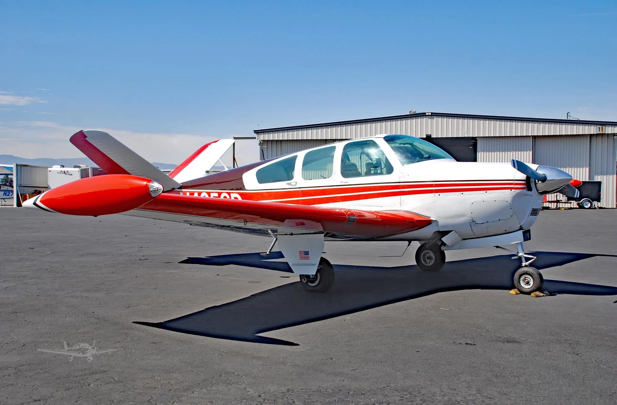 Exterior view of a 1956 BEECHCRAFT G35 BONANZA, N4256D.