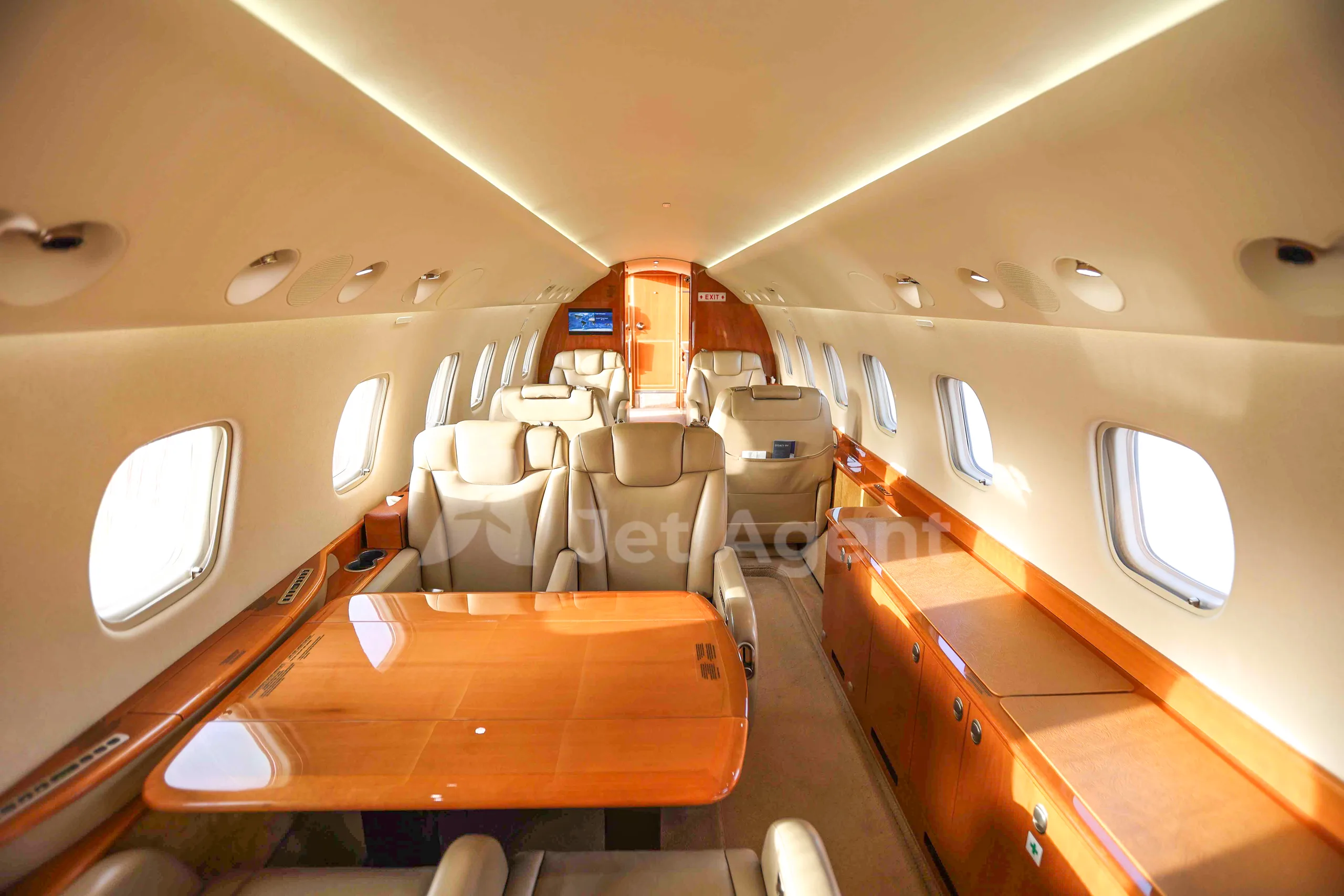 Cabin interior of a 2011 Embraer legacy 650.