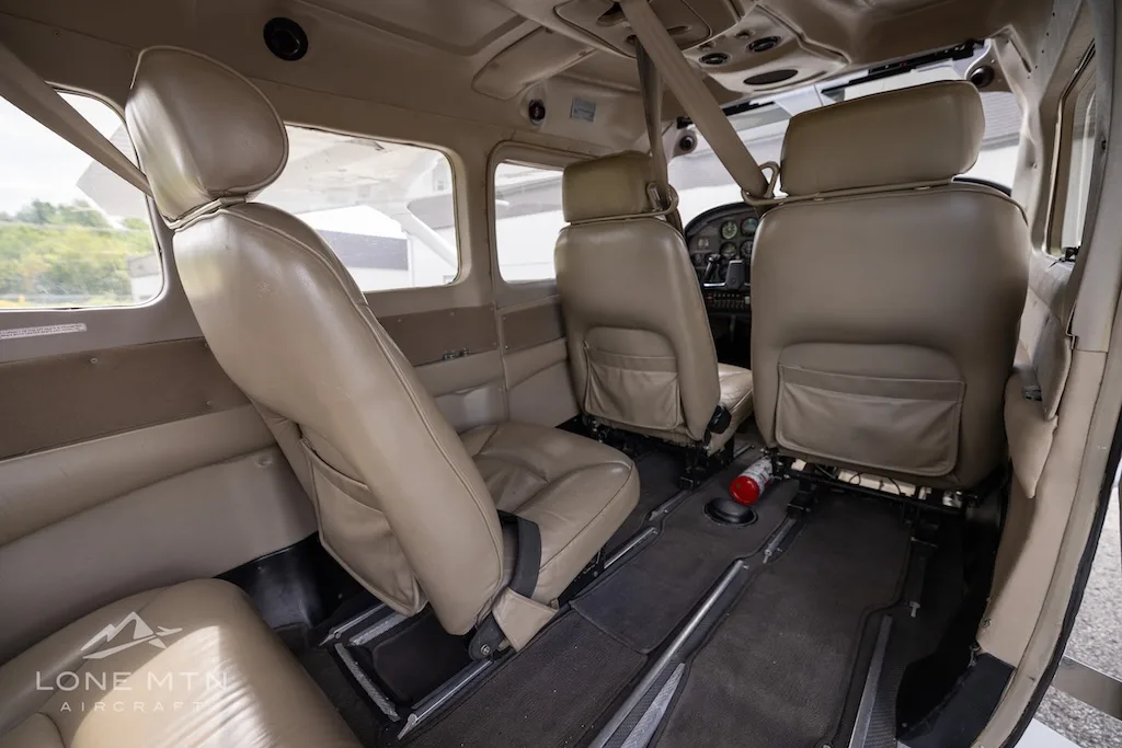 Cabin interior of a 1999 Cessna 206H Stationair.