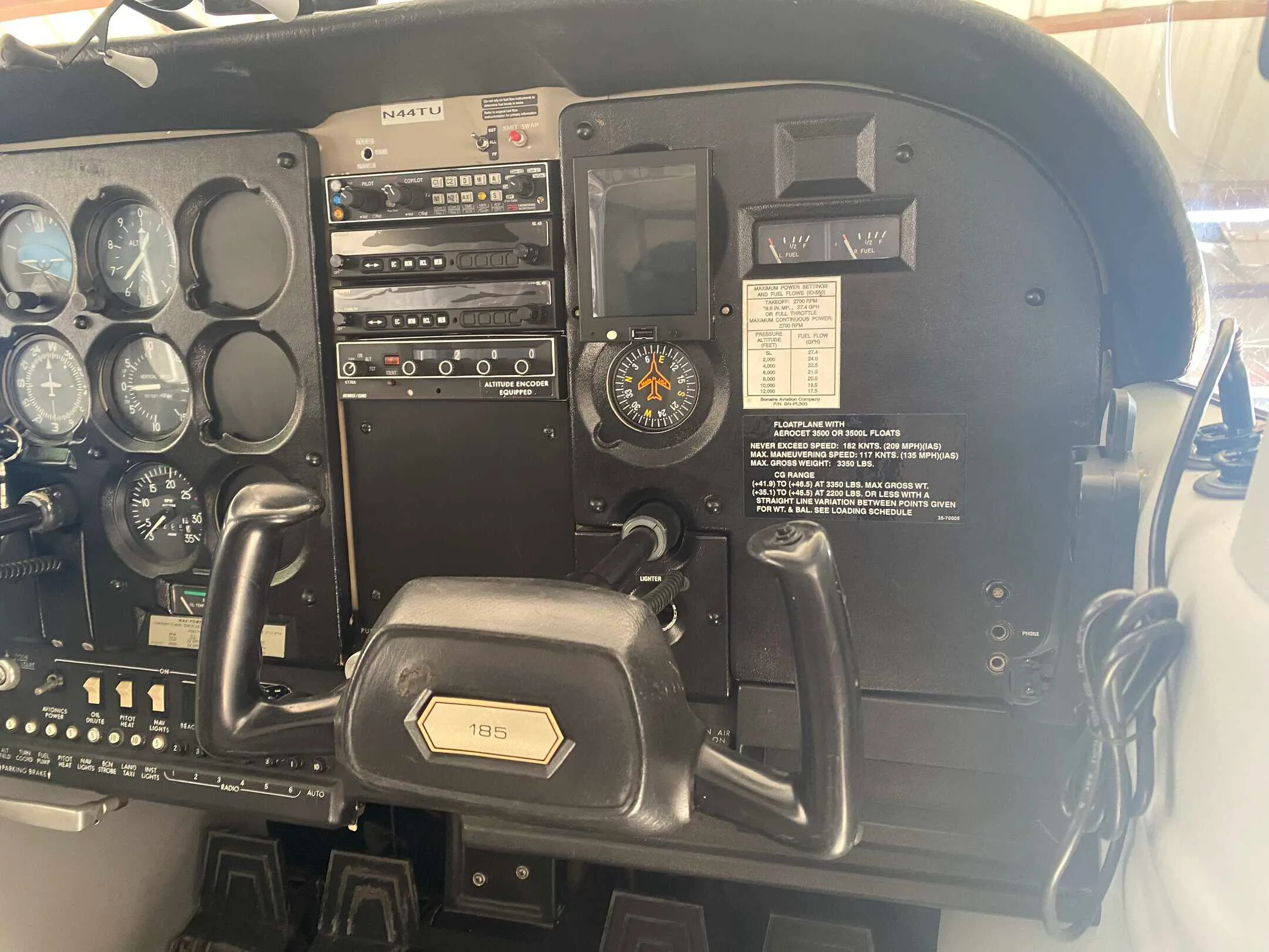 Avionics suite of a 1978 Cessna A185F.