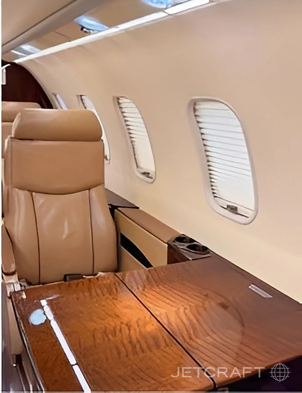Cabin interior of a 2008 Learjet 40XR.