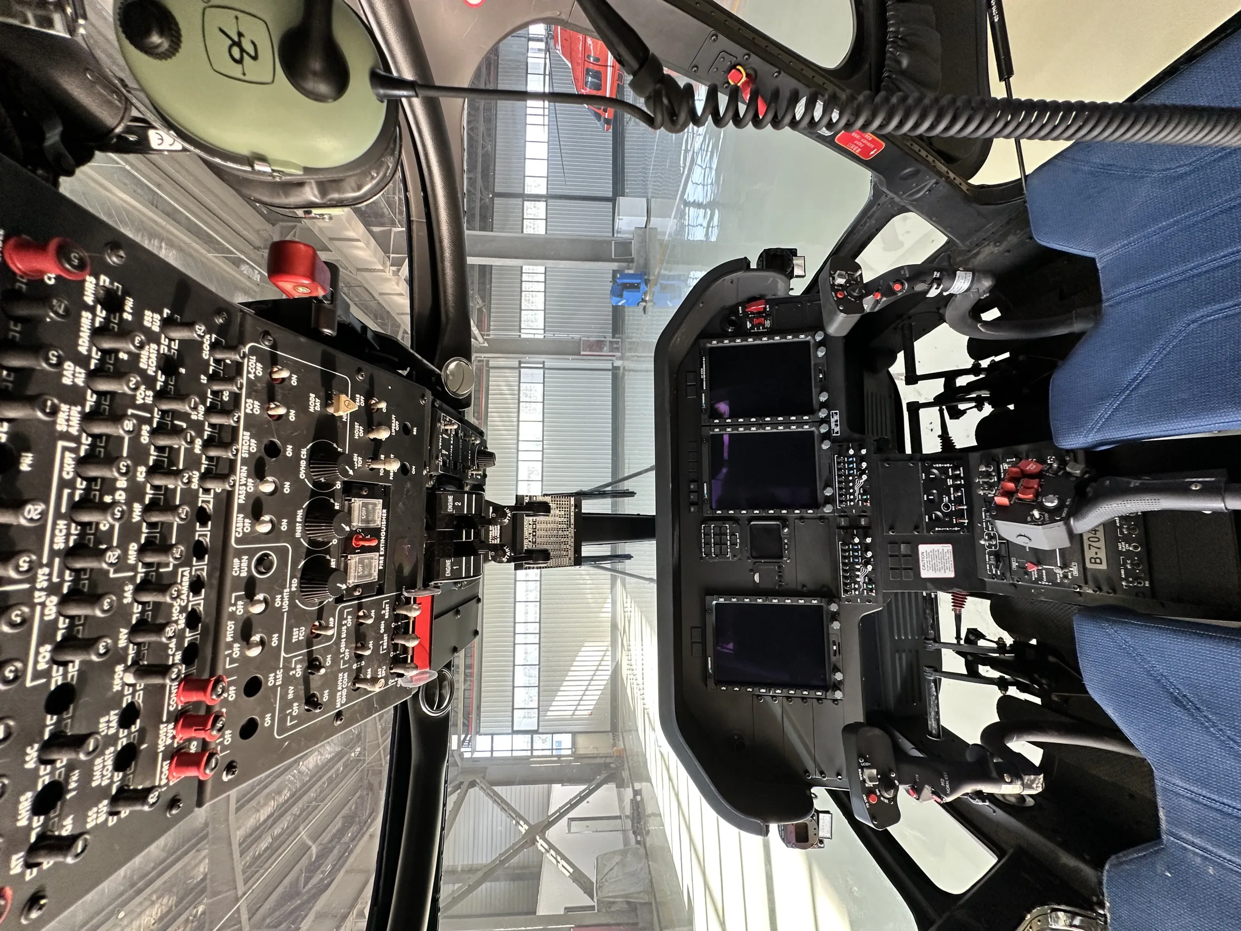 Cockpit and instrument panel of a 2018 Agusta.