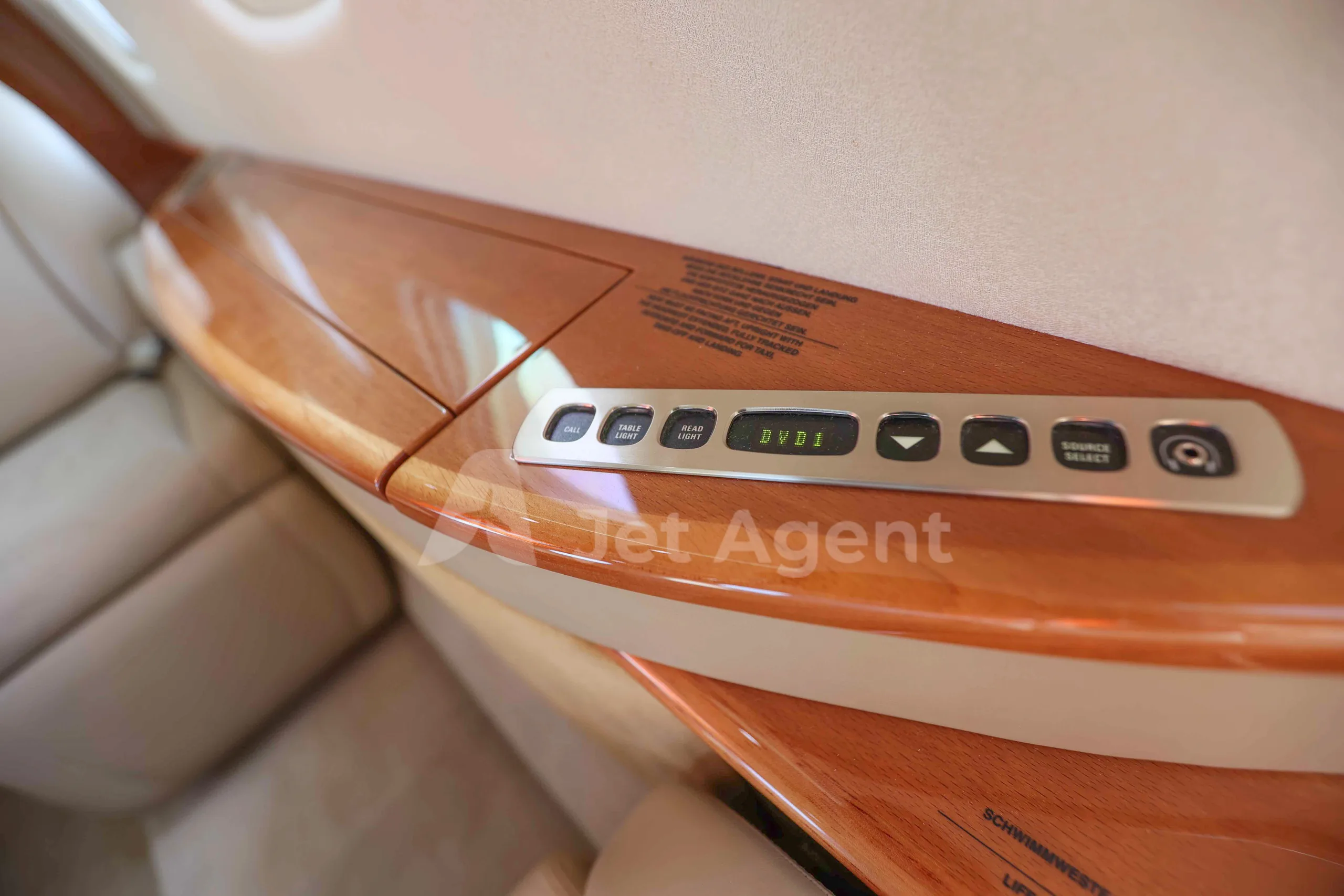 Cabin interior of a 2011 Embraer legacy 650.