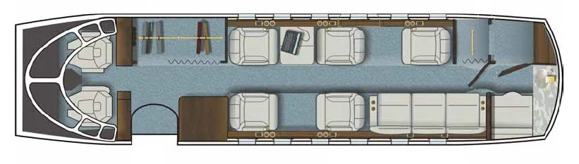 Specification or layout diagram for a Hawker 800XP –.