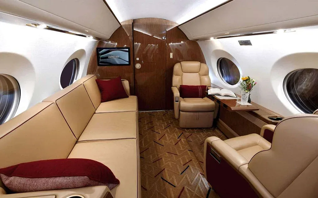 Cabin interior of a 2019 Gulfstream G600.