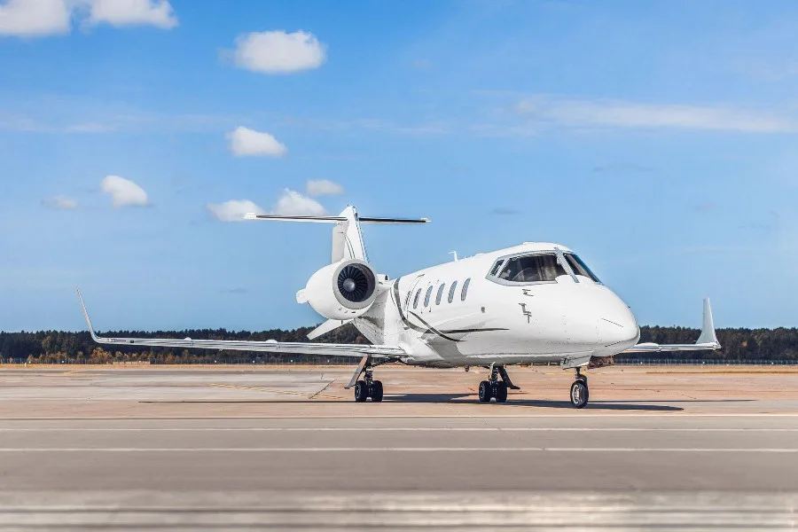 Exterior view of a 2006 Learjet 60, ES-PVN.