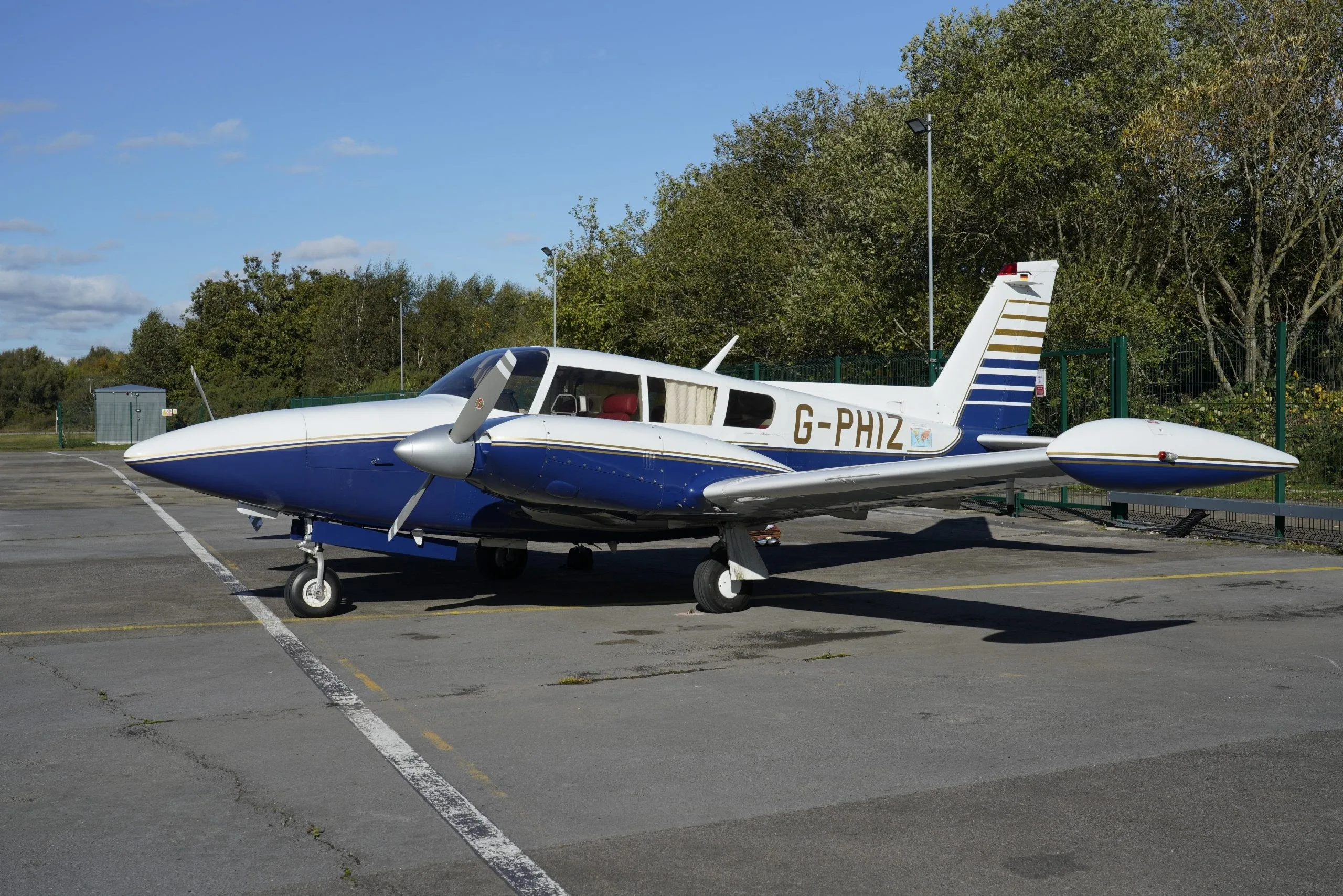 Exterior view of a 1969 Piper Twin Comanche.
