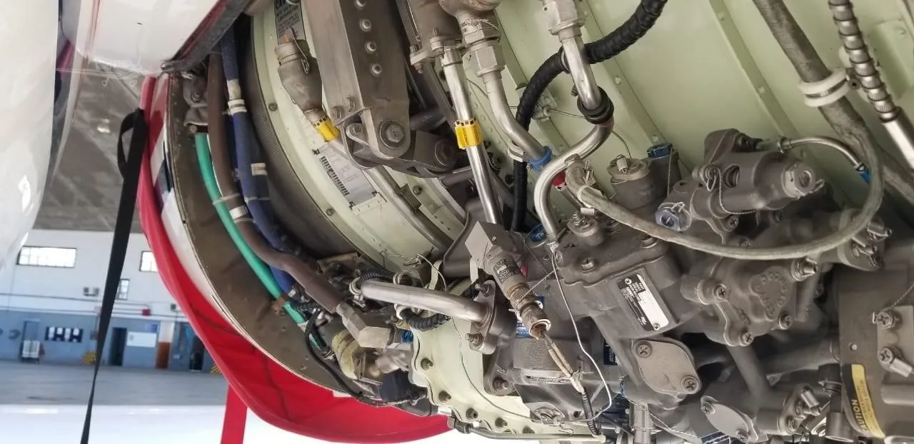 Engine detail of a 1979 HAWKER 700A.