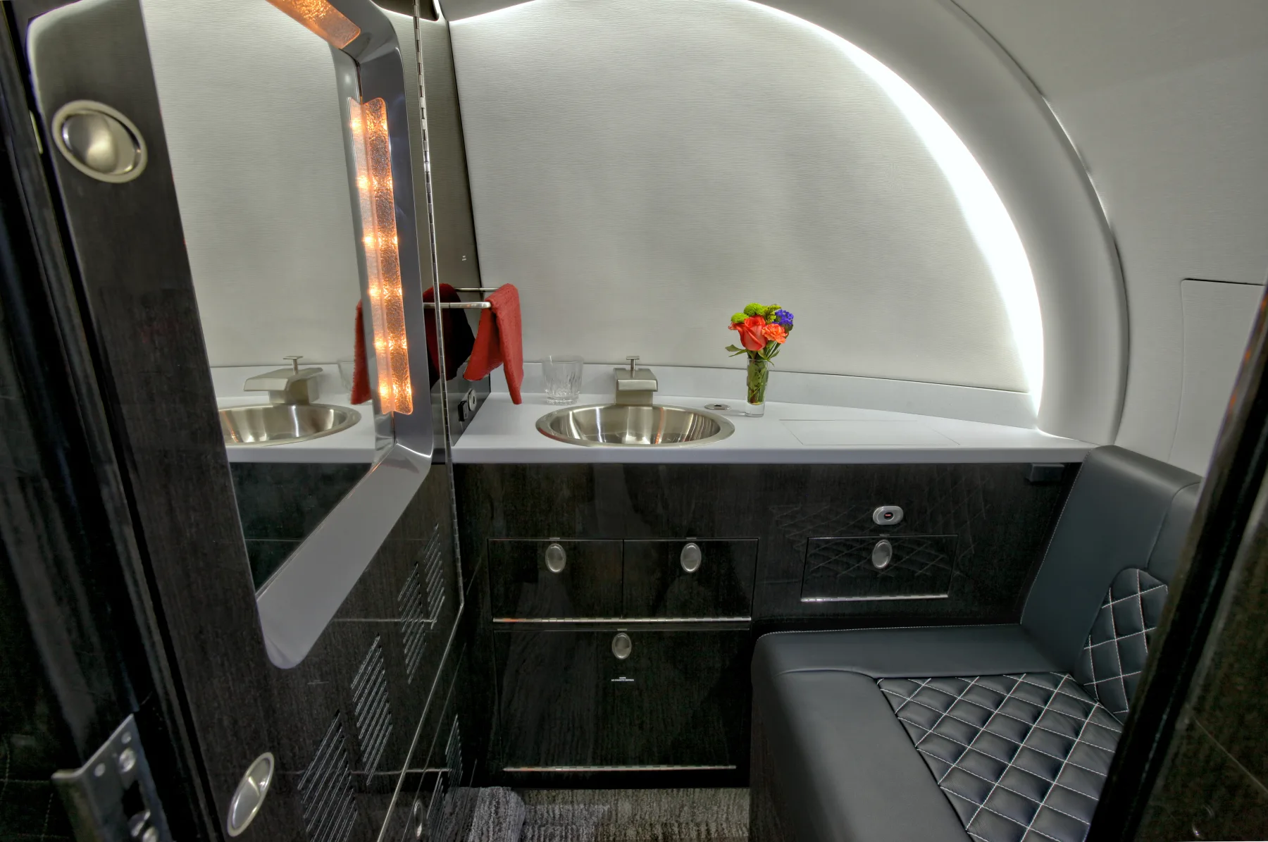 Cabin interior of a Hawker 800XP –.