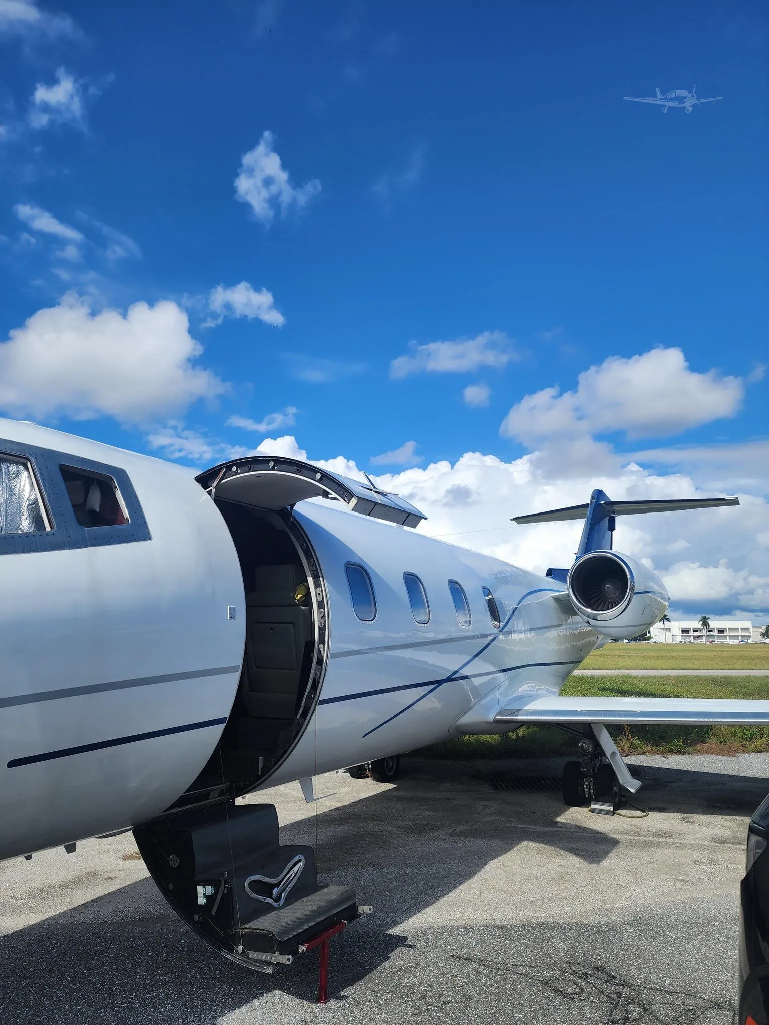 Cabin interior of a 1983 LEARJET 55.