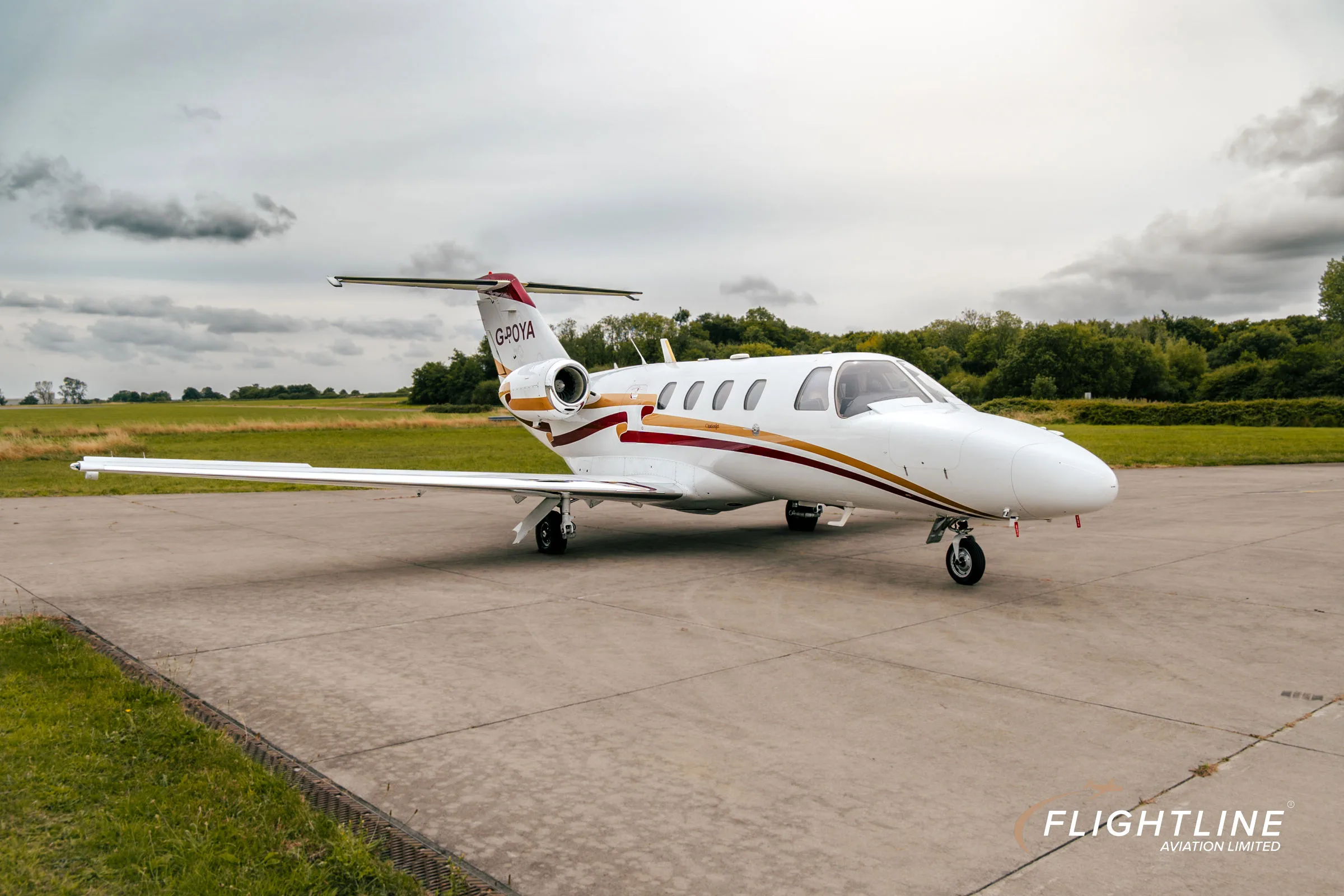 Exterior view of a 1997 Cessna 525 CitationJet.