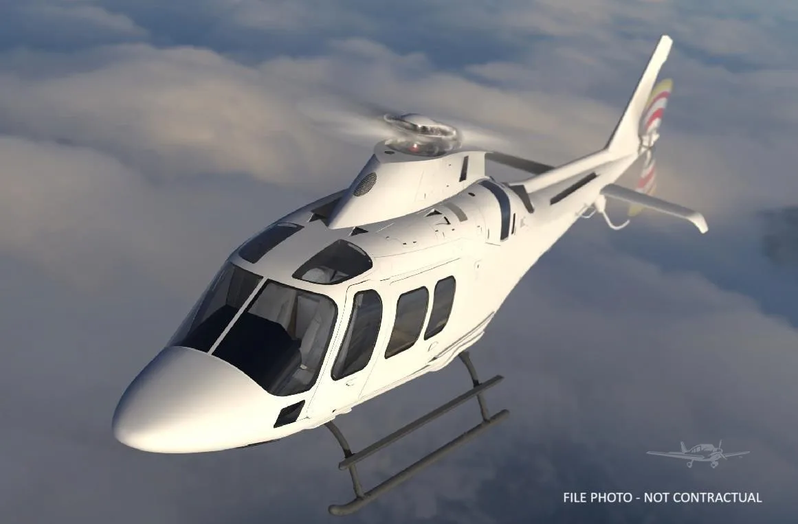 Marketing image of a 2026 LEONARDO AW109 TREKKER.
