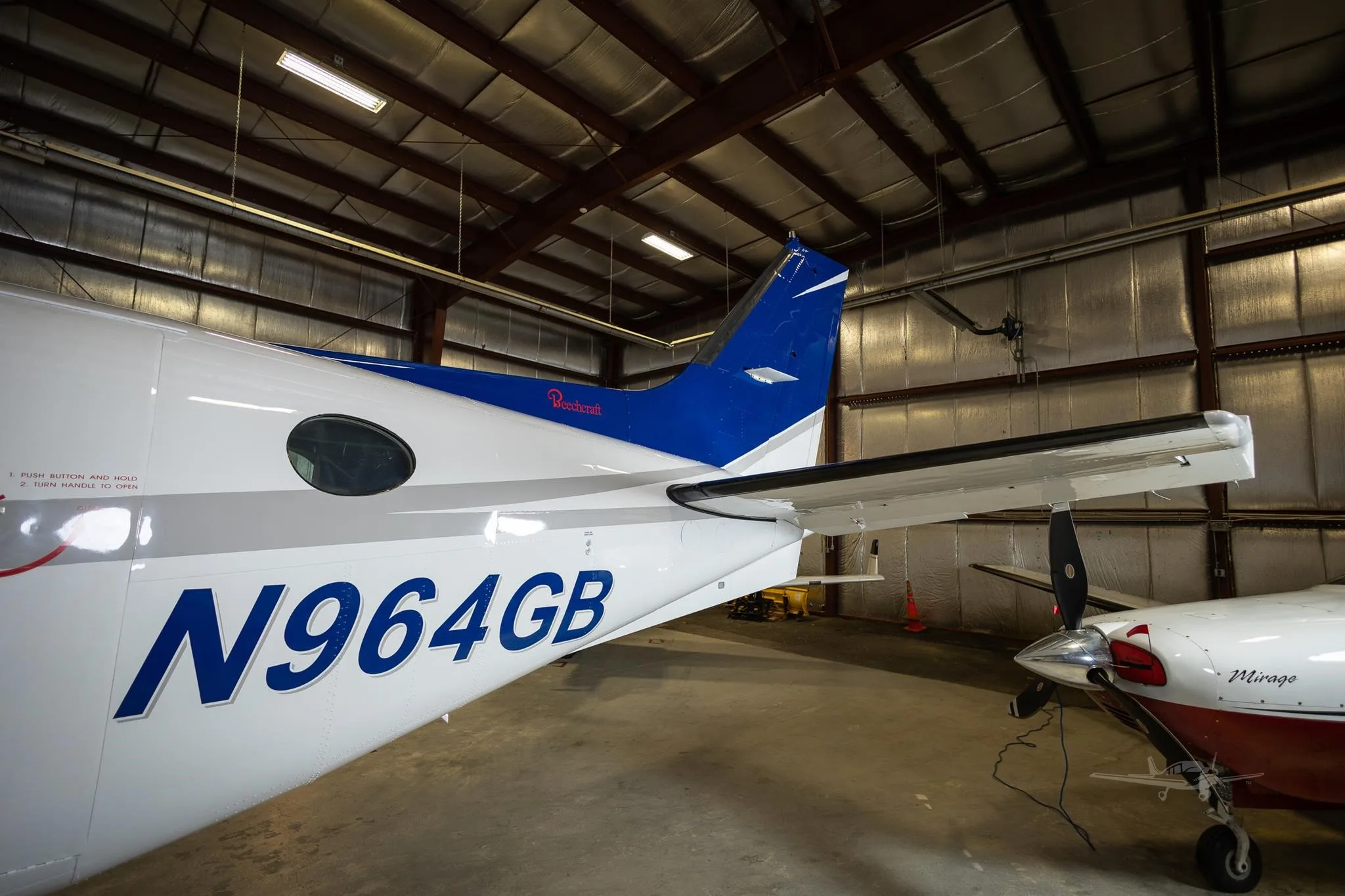 Exterior view of a 1982 BEECHCRAFT KING AIR C90, N964GB.