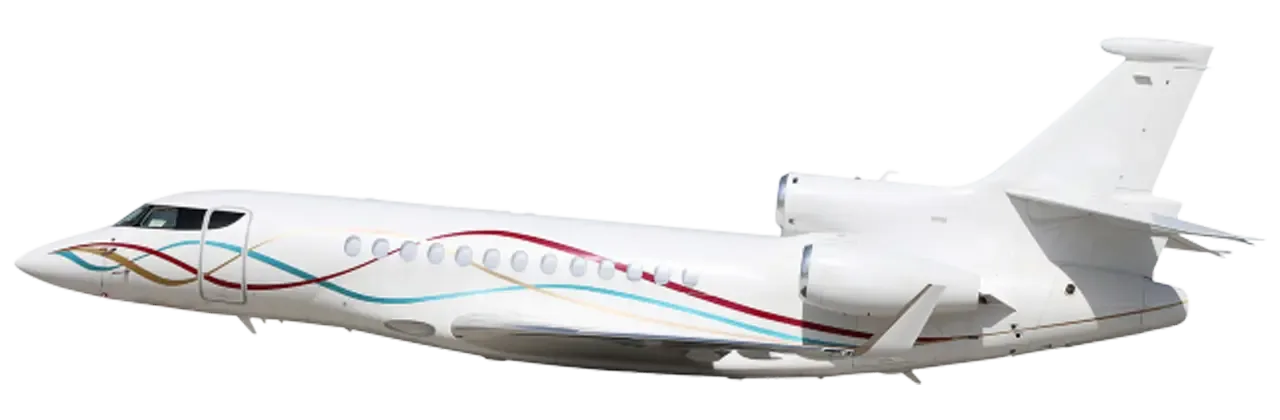 Marketing image of a Dassault Falcon 7X.