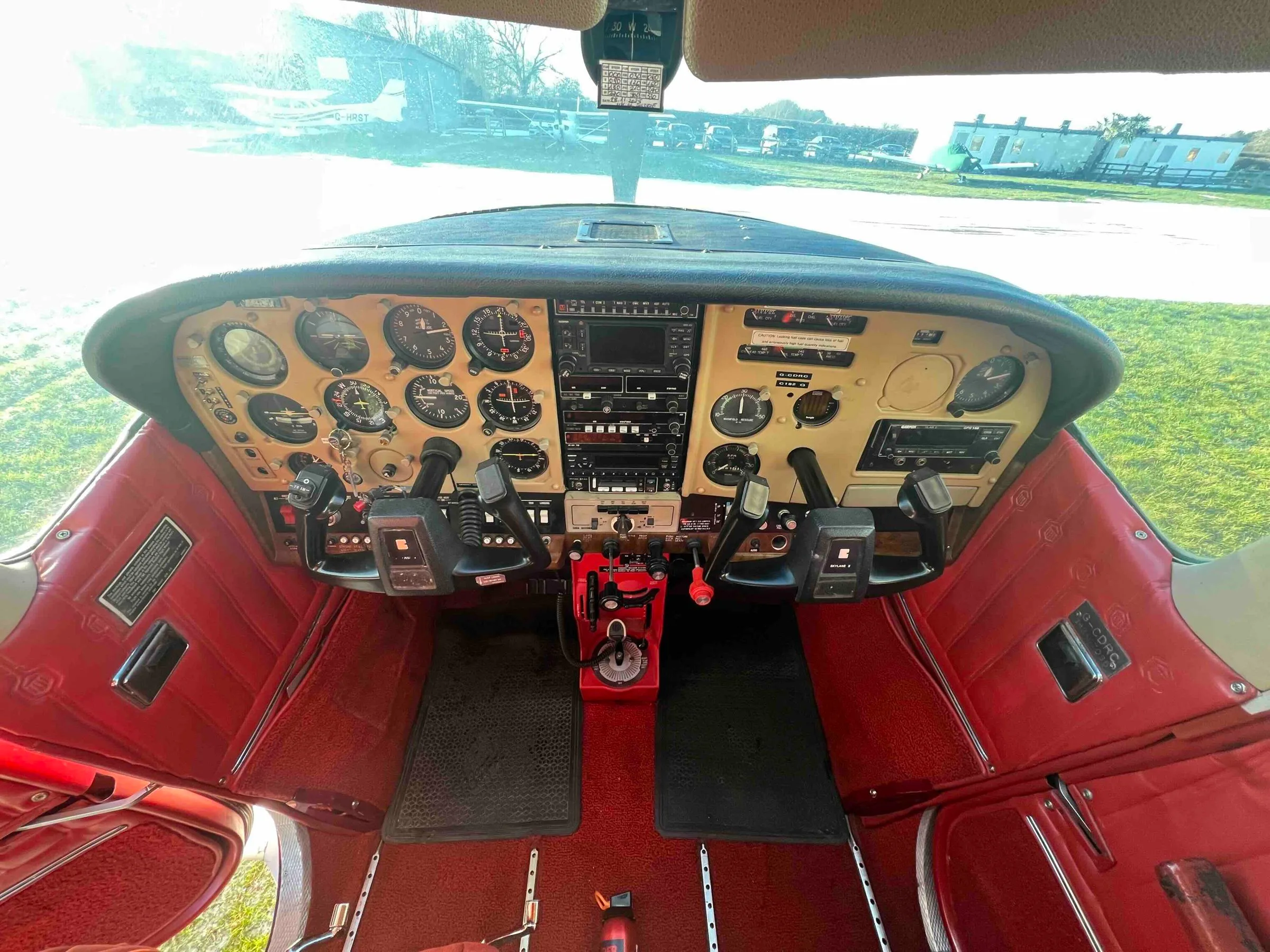 Cockpit and instrument panel of a 1979 Cessna 182Q Skylane.